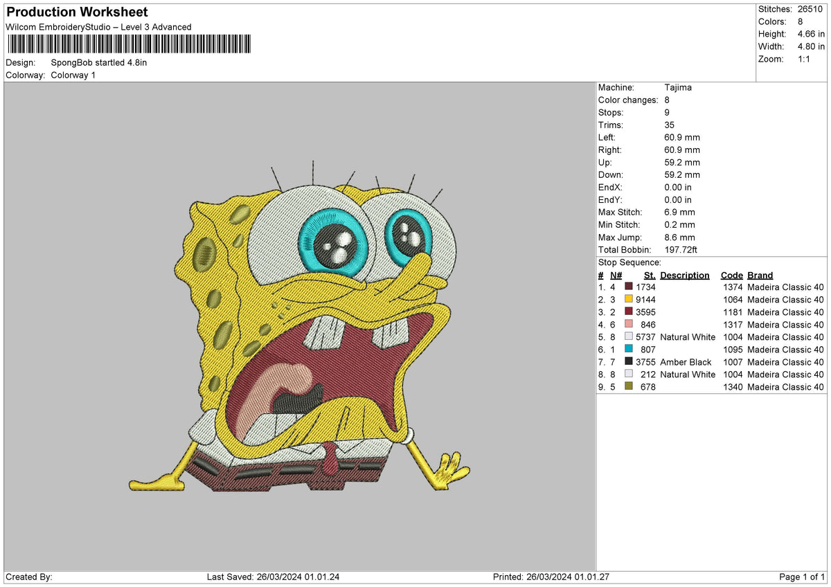 Sponge2603 Embroidery File 6 sizes