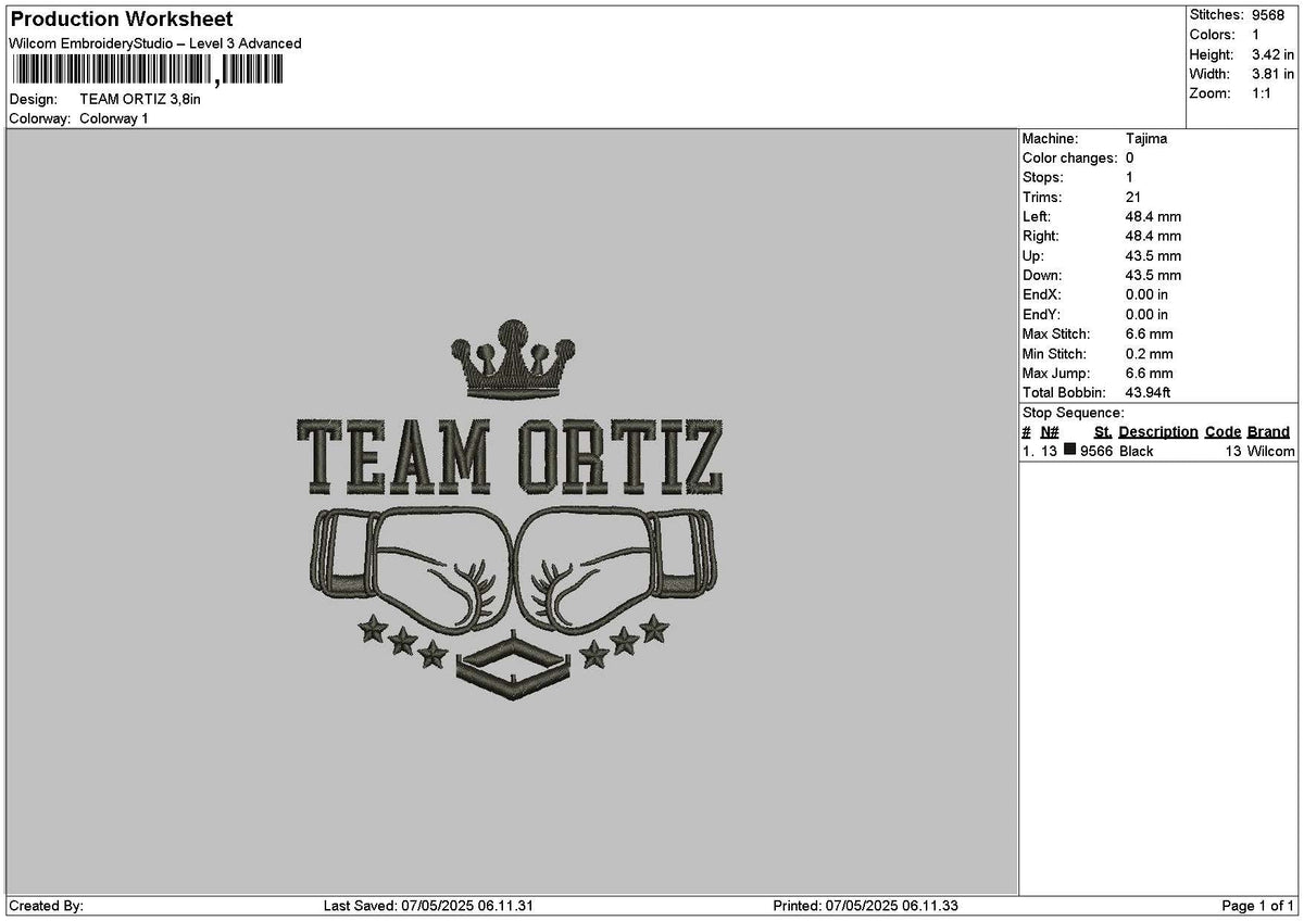 Ortiztext Embroidery File 6 sizes