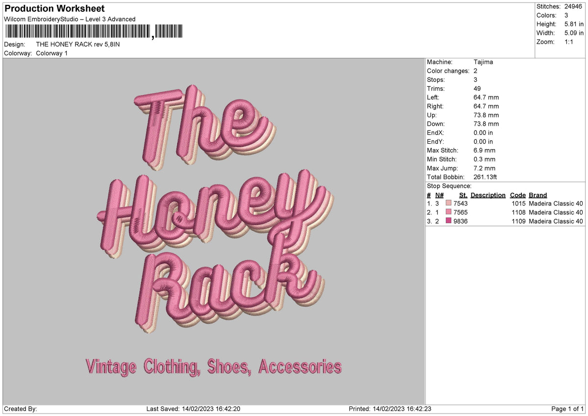 Honey Rack Embroidery File 6 sizes