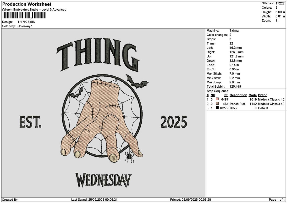 Thingtext Embroidery File 6 sizes