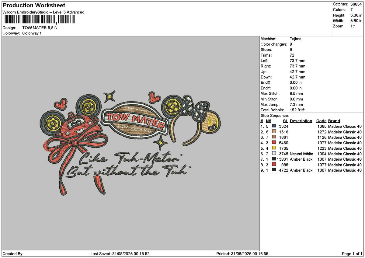 Matertext 3108 Embroidery File 6 sizes