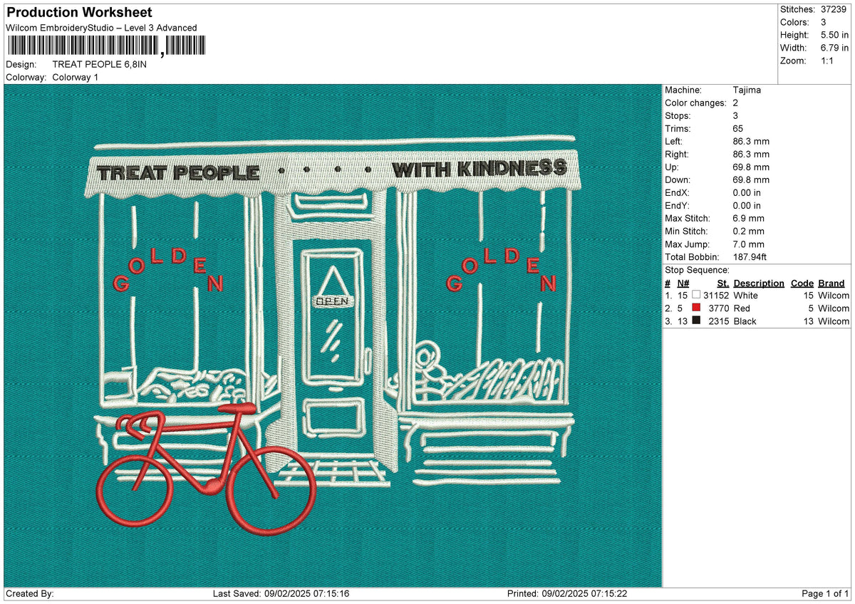 TREAT PEOPLE Embroidery File 6 size