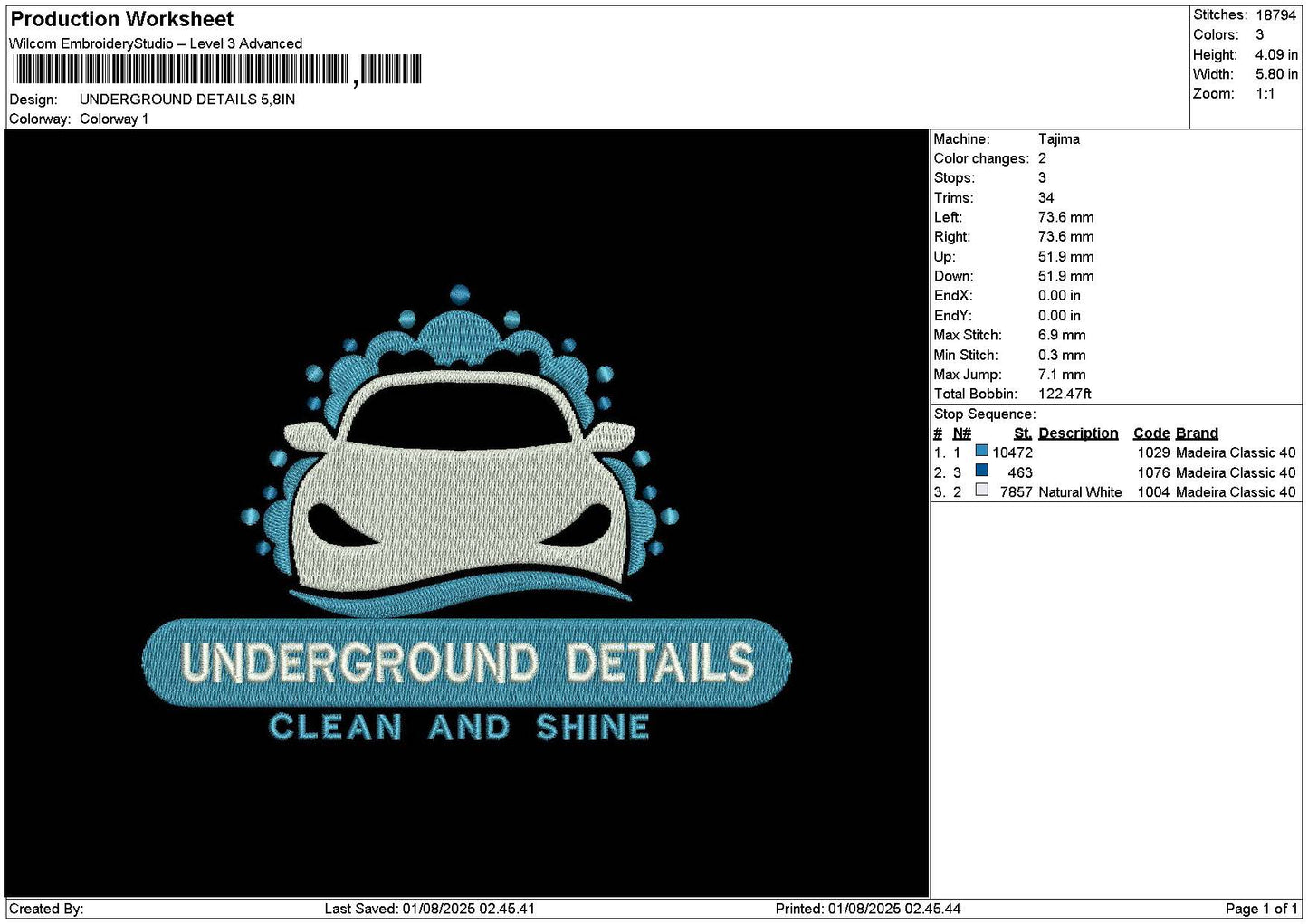 Undergroundtext Embroidery File 6 sizes