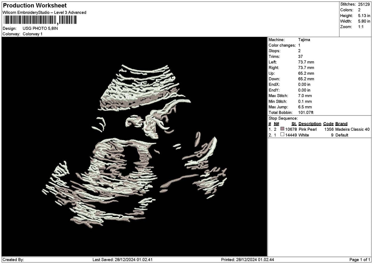 Usg Photo Embroidery File 6 sizes