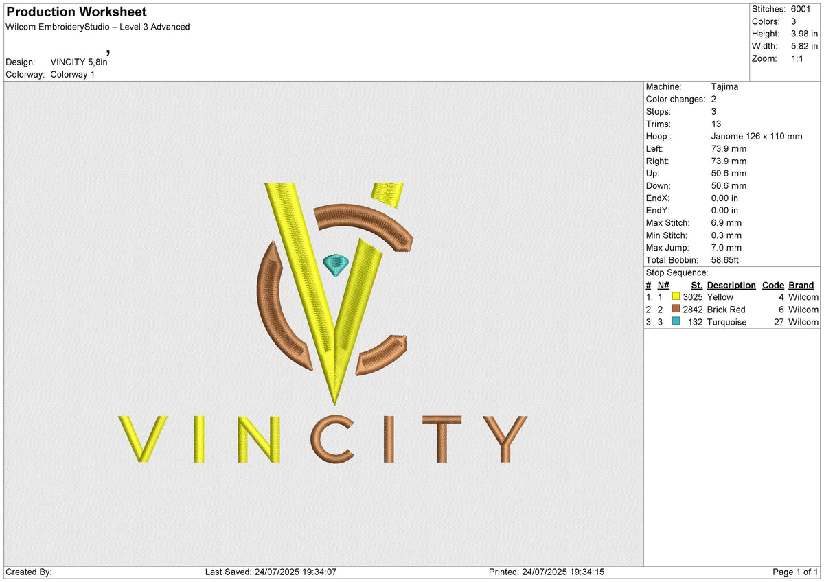 VINCITY Embroidery File 6 size
