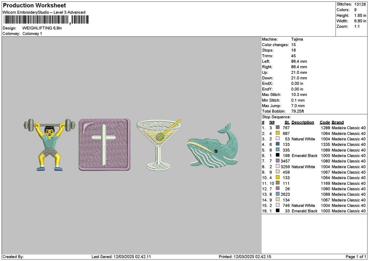 Gymicon Embroidery File 6 sizes