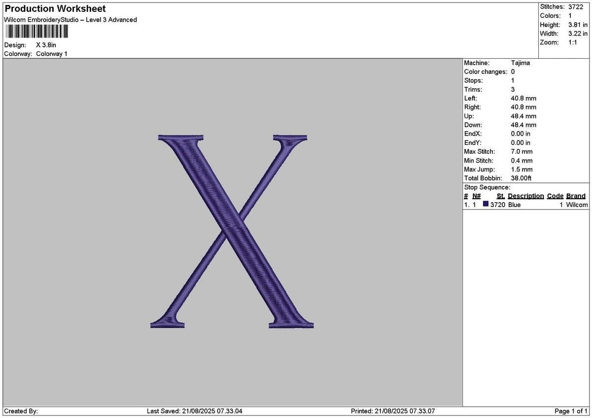 Chicagotext 2108 Embroidery File 6 sizes