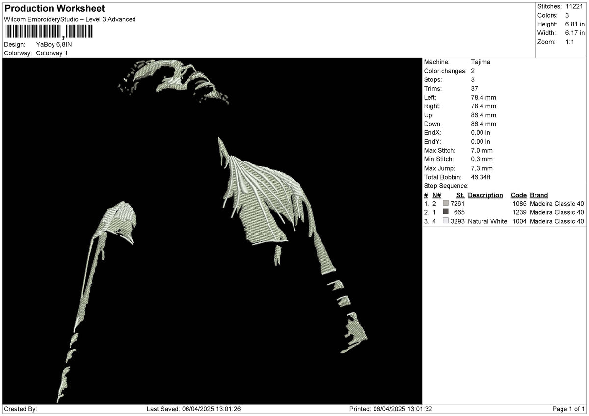YaBoy Embroidery File 6 size