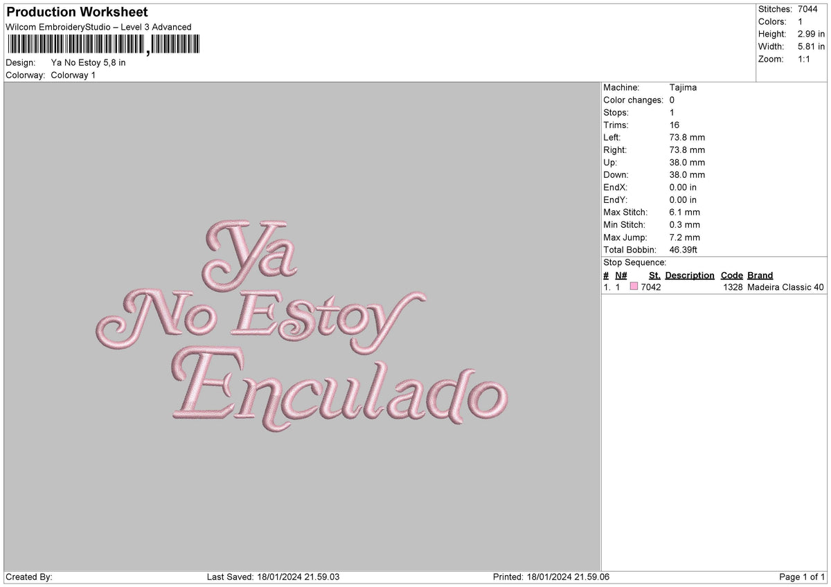 Estoytext Embroidery File 6 sizes