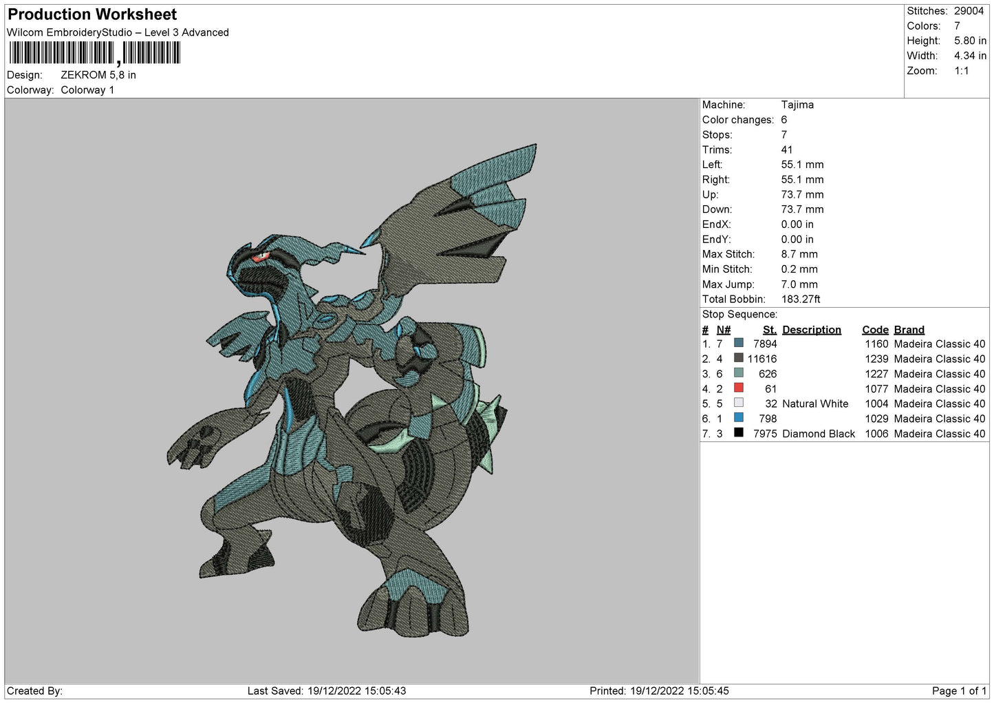 Zekrom Emboider File 6 sizes
