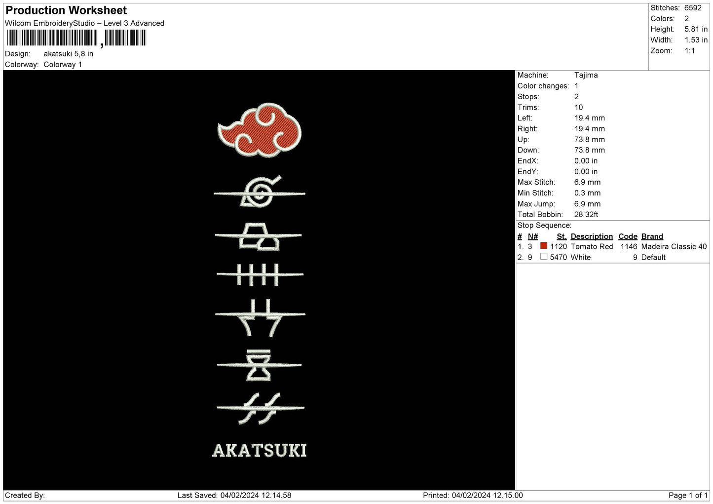 Ninjaclan Embroidery File 6 sizes