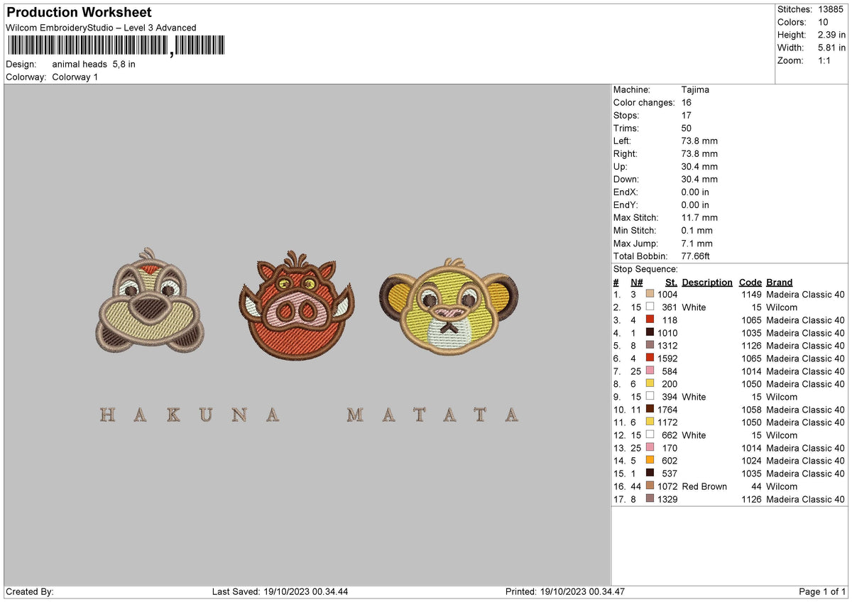 Animals Heads Embroidery File 6 sizes