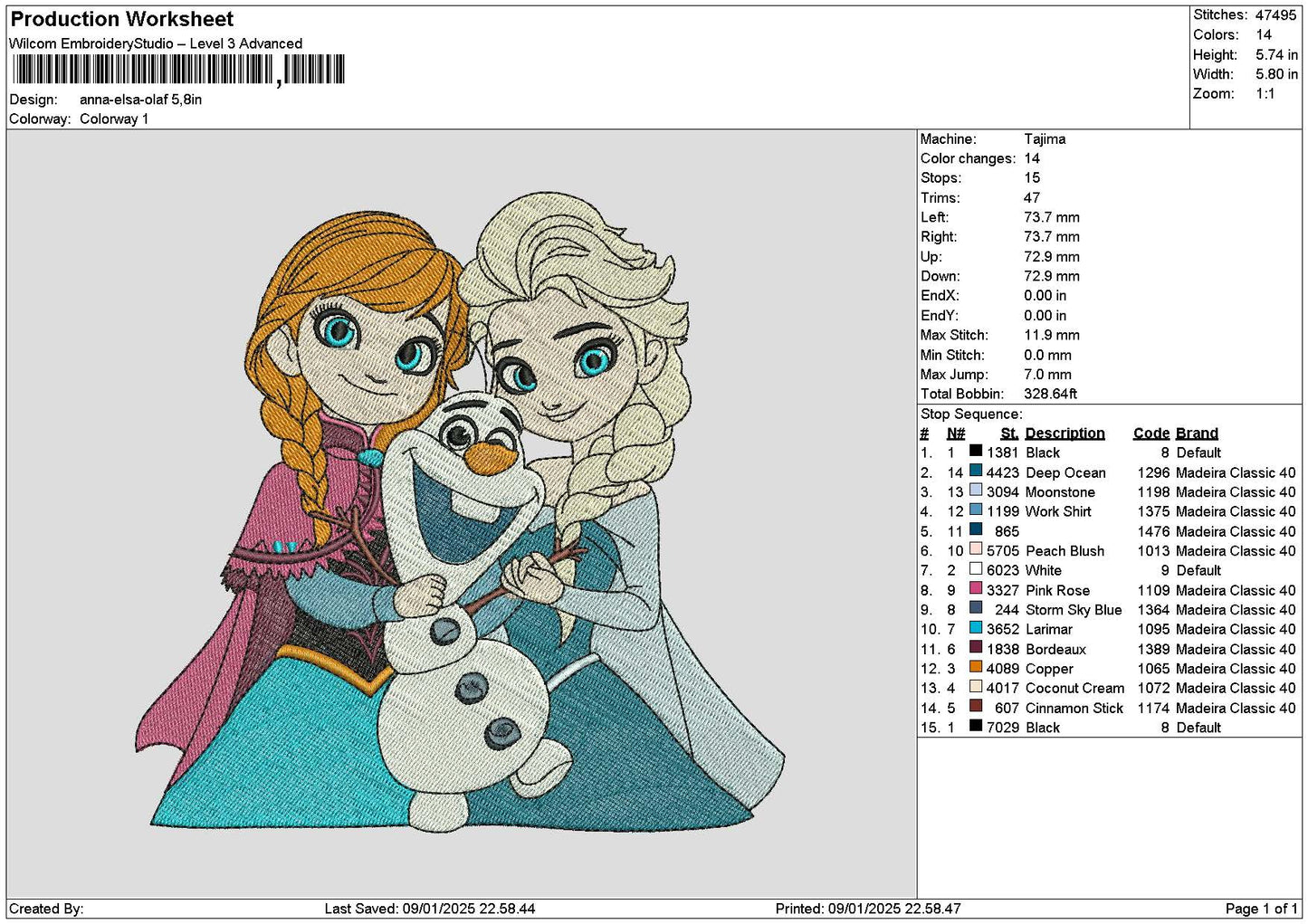 Annaelsa Embroidery File 6 sizes