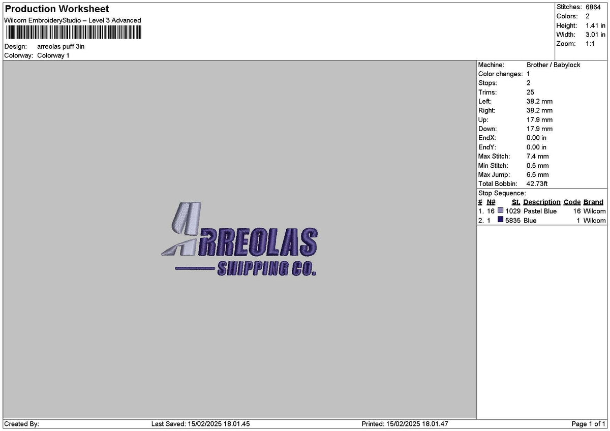 Arreolastext Embroidery File 6 sizes