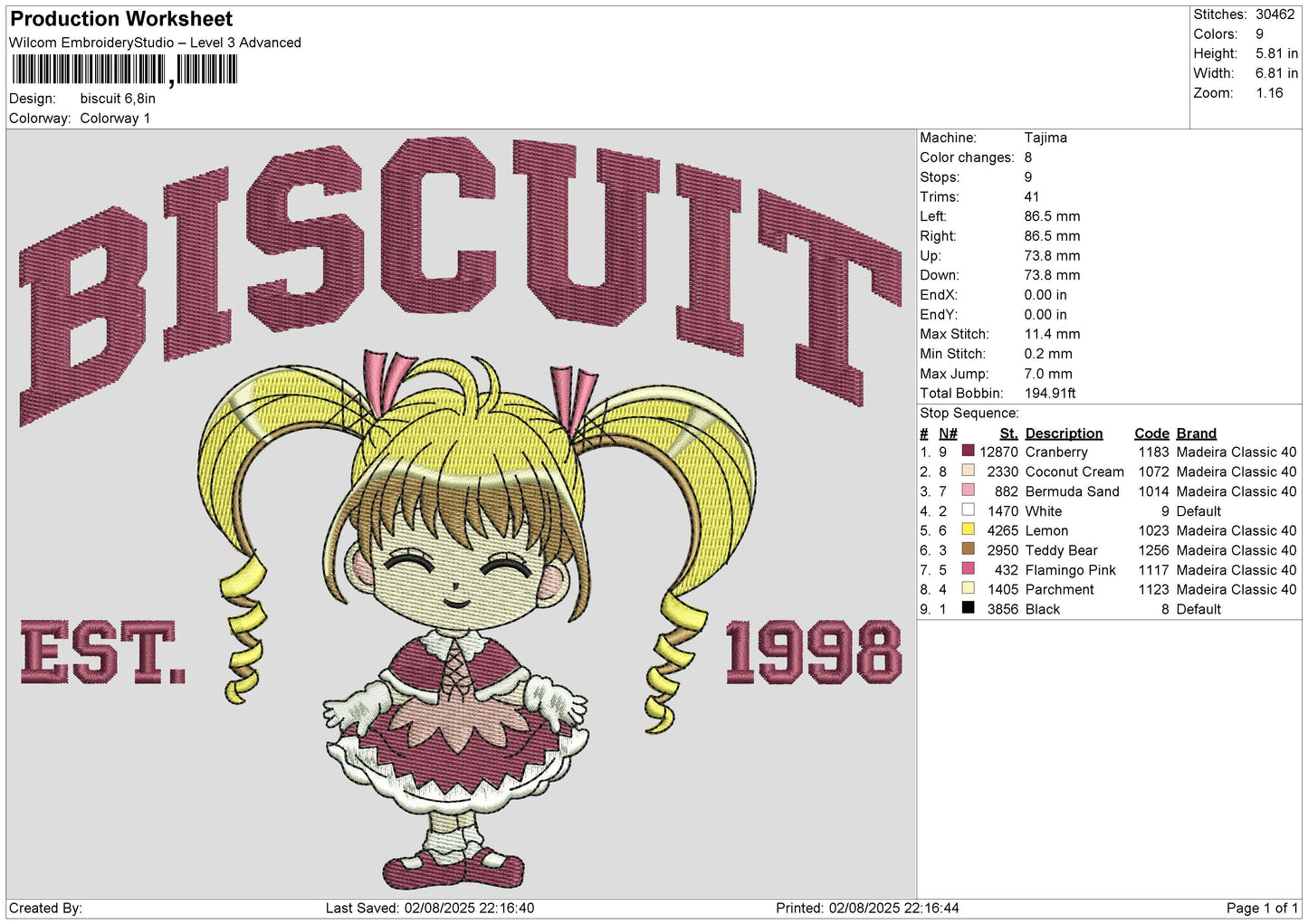Biscuit Embroidery File 6 size