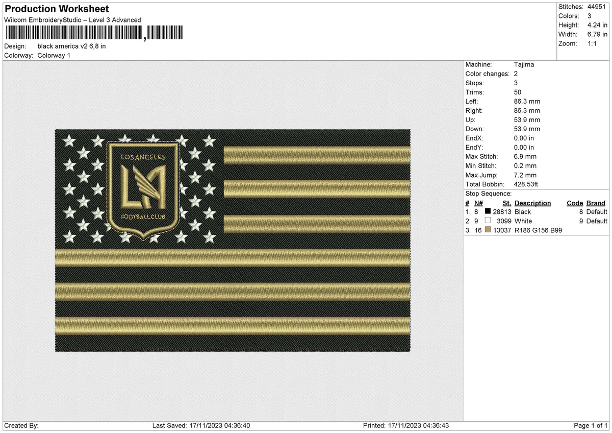 Black america v2 Embroidery File 6 size