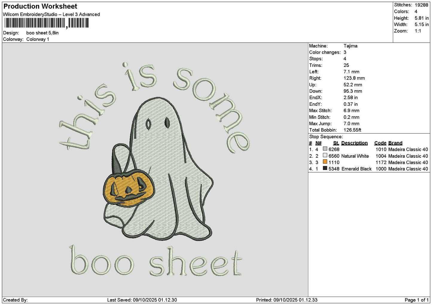 Bootext 0910 Embroidery File 6 sizes