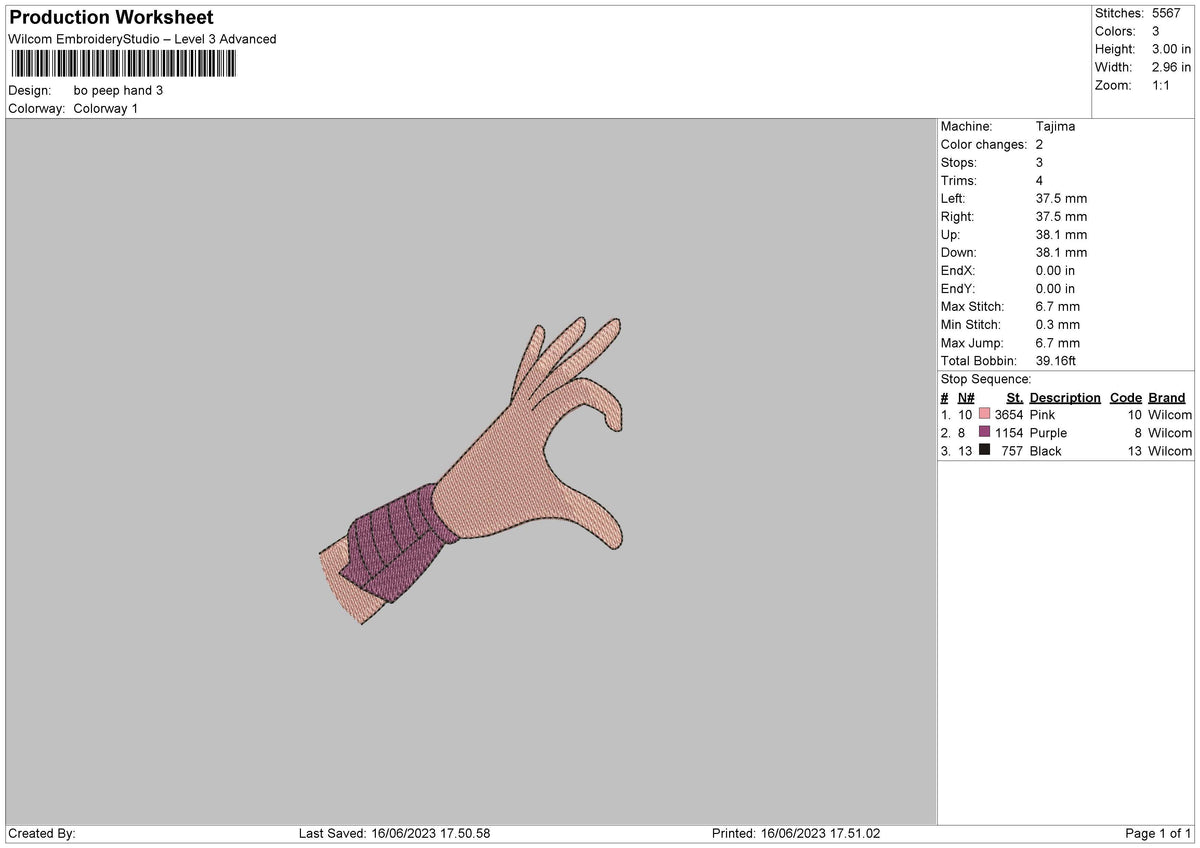 Bo Beep Hand Embroidery File 6 sizes