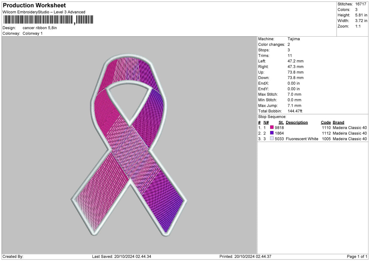 Ribbon 05 Embroidery File 6 sizes
