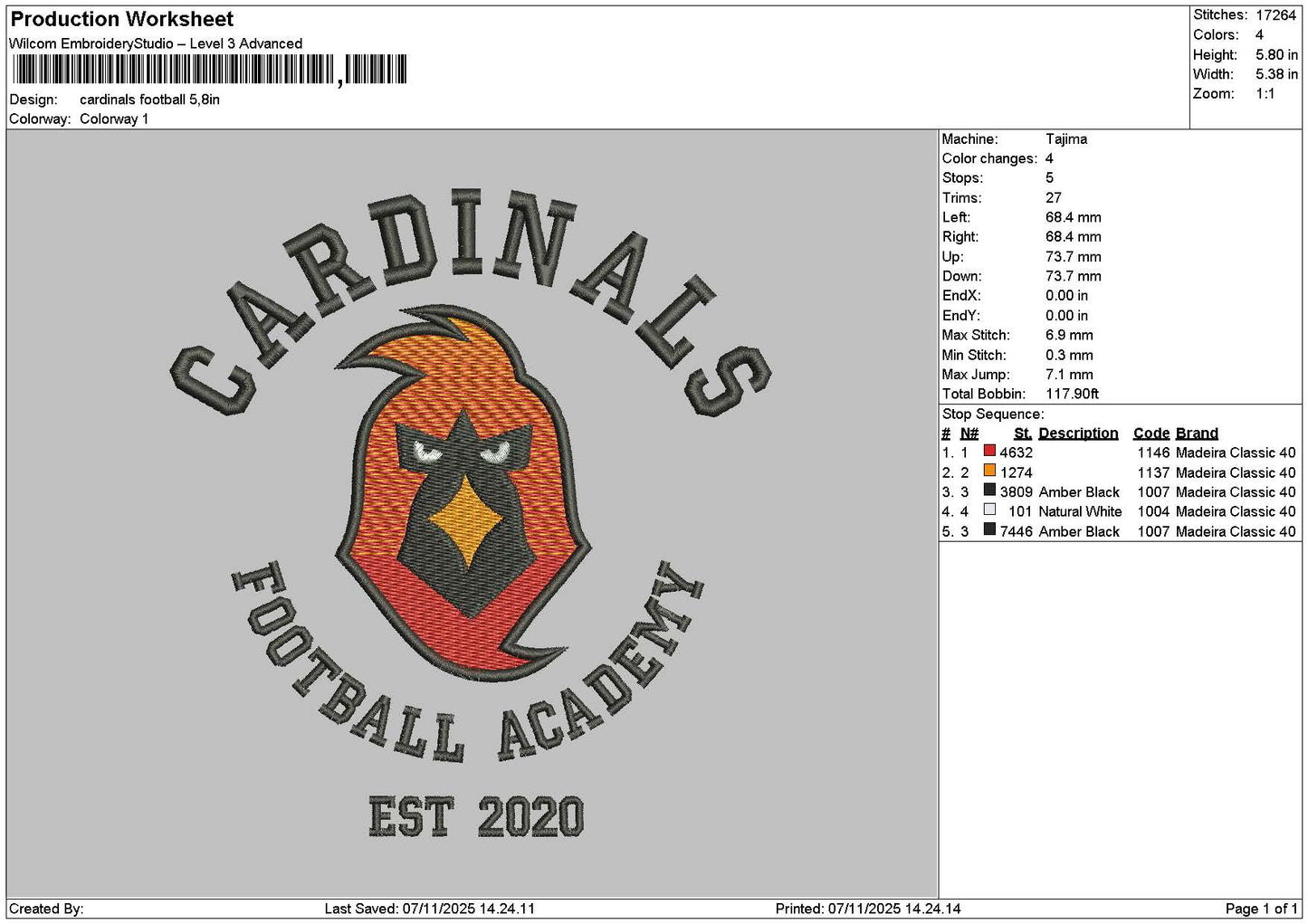 Footballtext 0711 Embroidery File 6 sizes