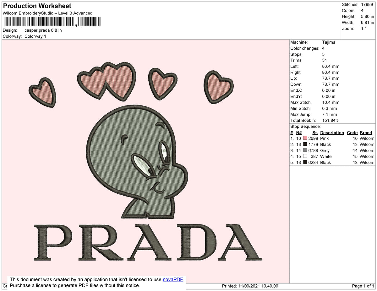 Casper Prada Embroidery
