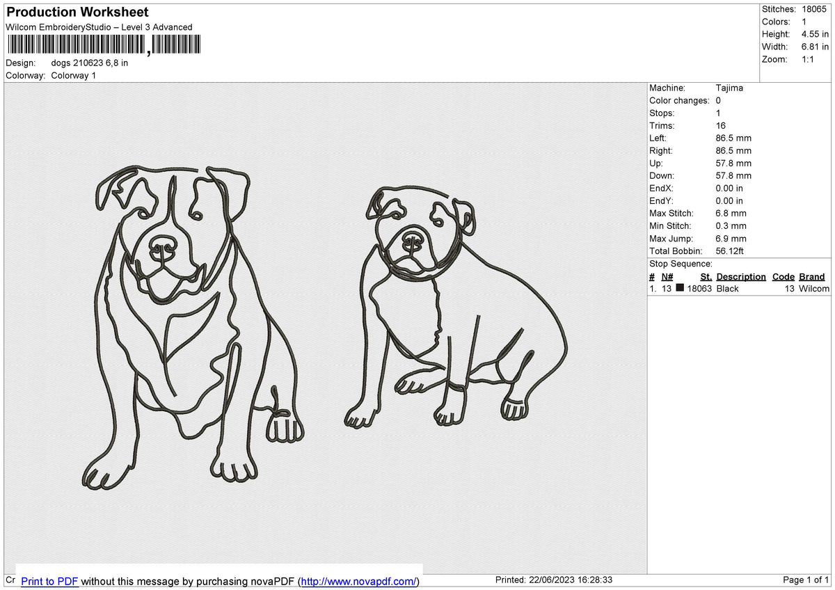 Dogs 210623 Embroidery File 6 size