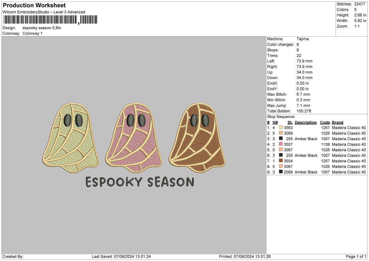3 Ghosts 2024 Embroidery File 6 sizes
