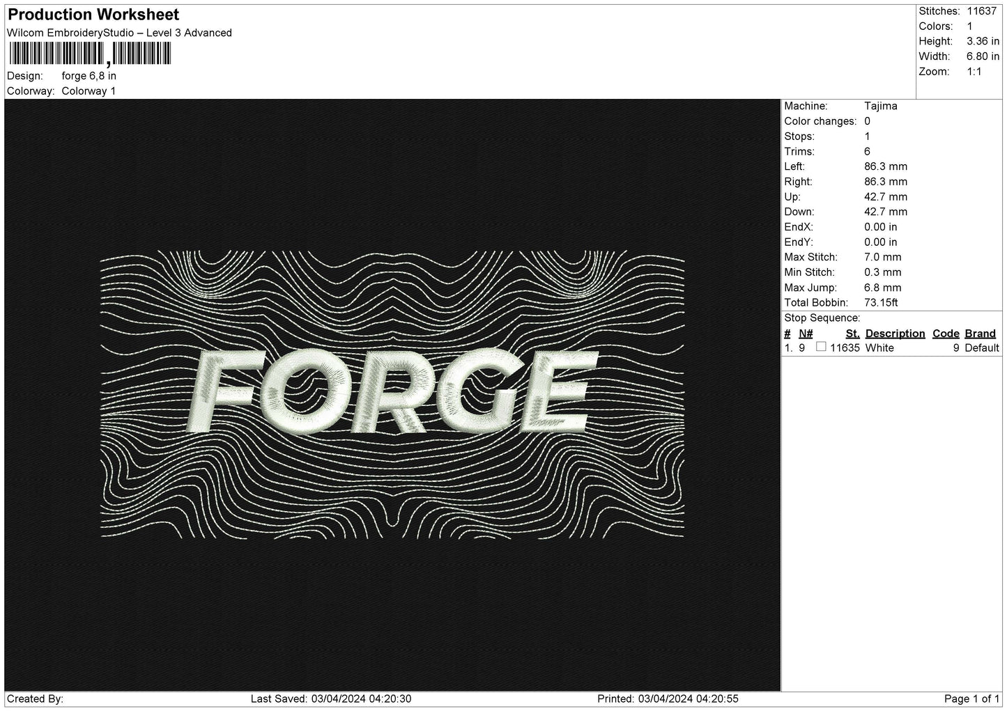Forge Embroidery File 6 size