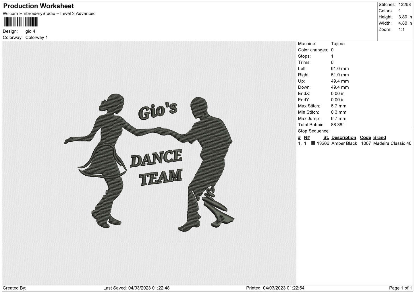 Gio Embroidery File 6 sizes