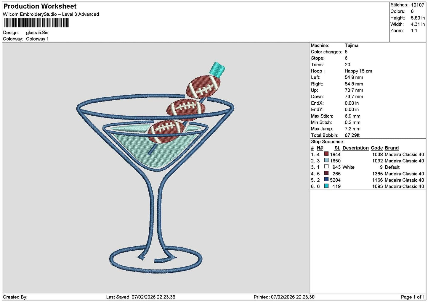 Glass 0702 Embroidery File 6 sizes