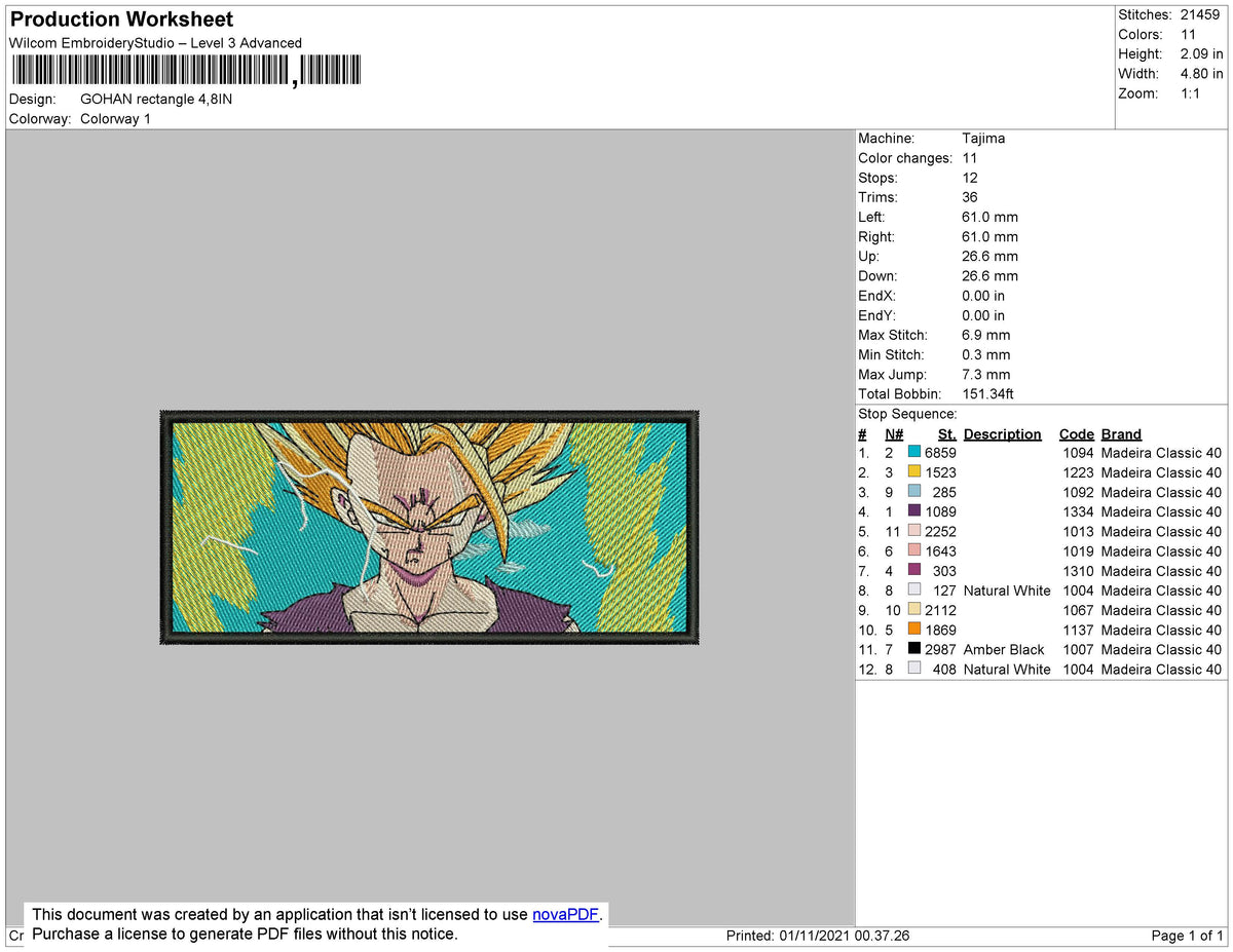 Gohan Rectangle Embroidery