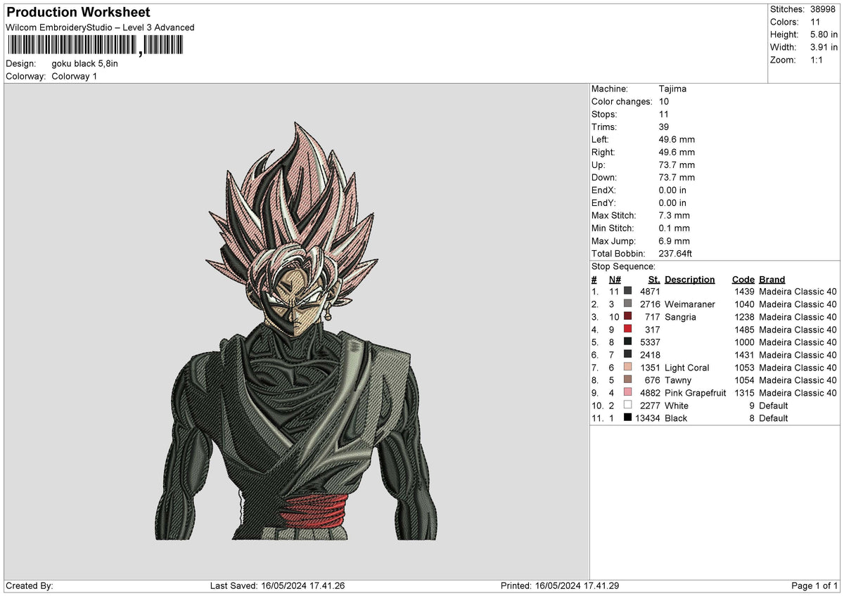 Gokublack Embroidery File 6 sizes