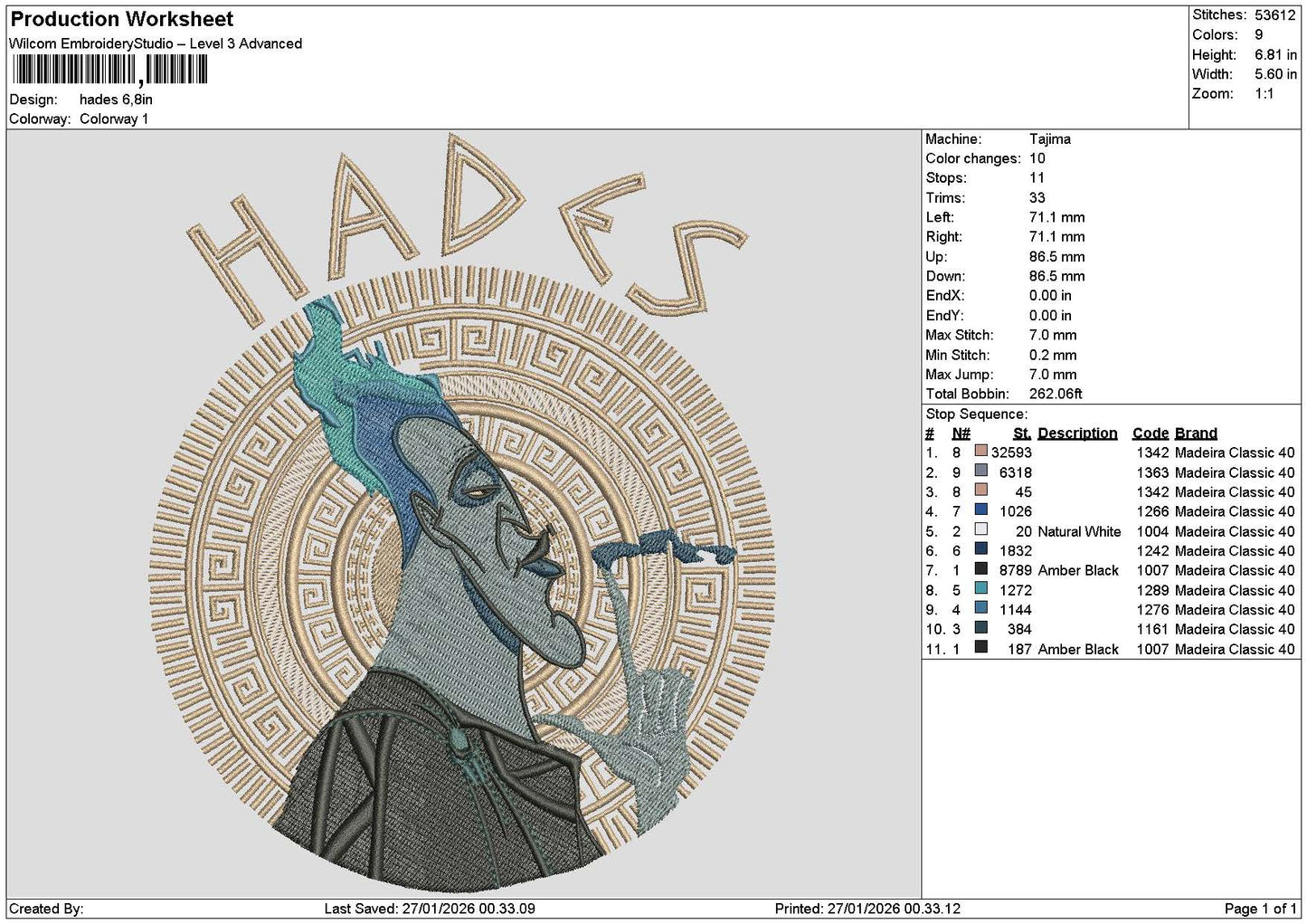 Hadestext Embroidery File 6 sizes