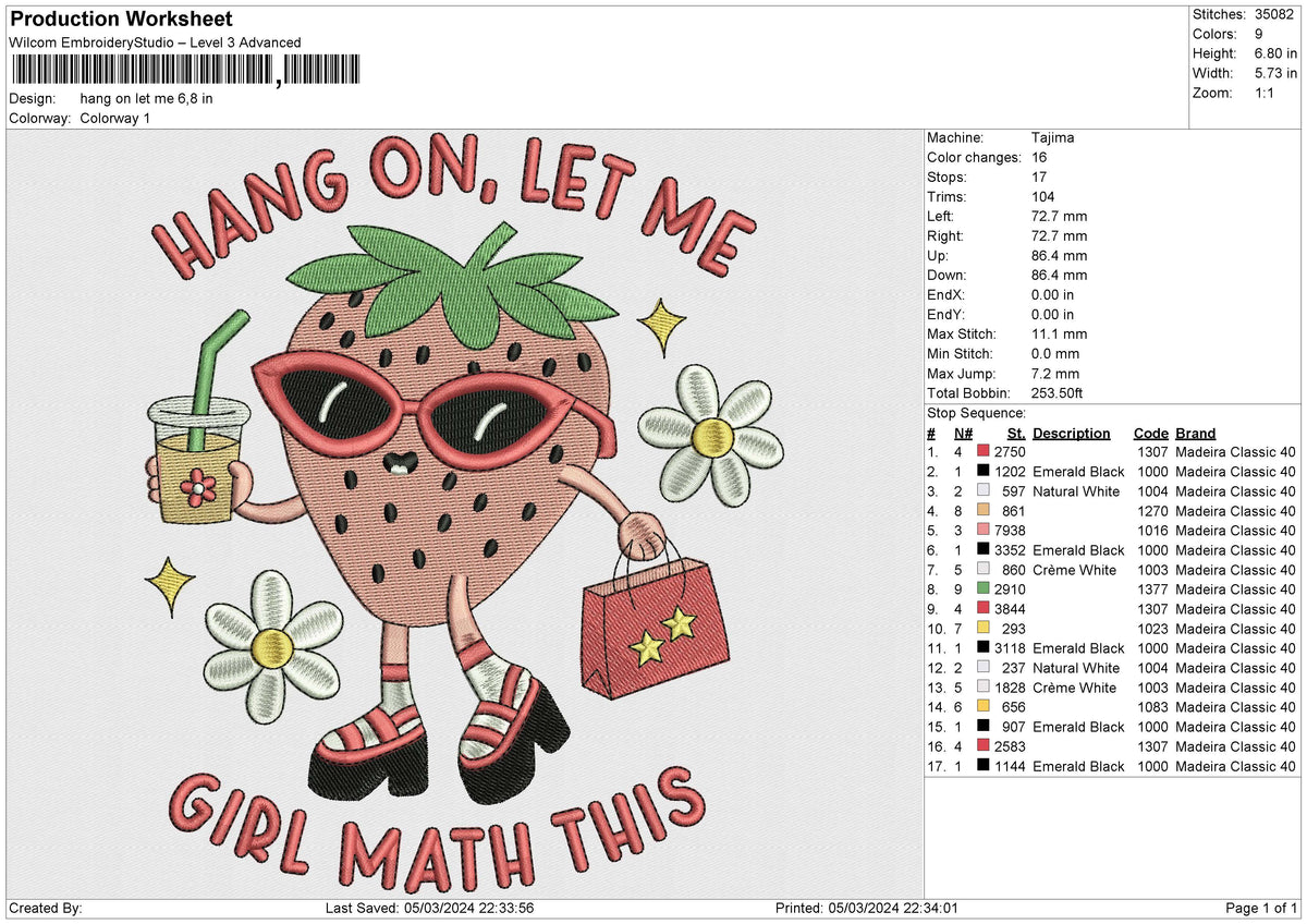 Hang on let me Embroidery File 6 size