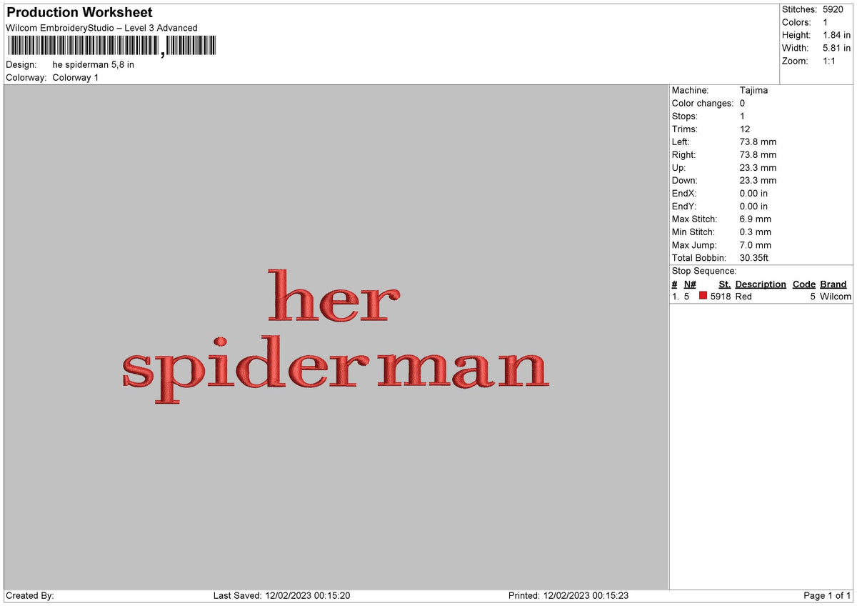 Her Spider Embroidery File 6 sizes