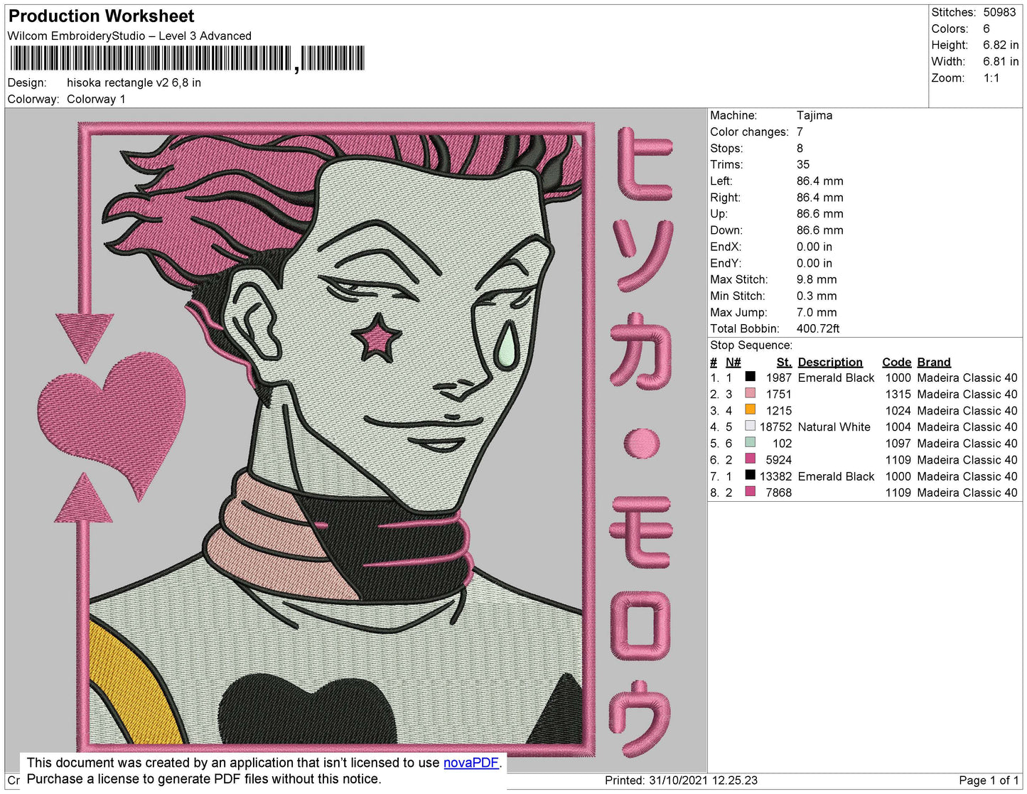 Hisoka Rectangle Pink