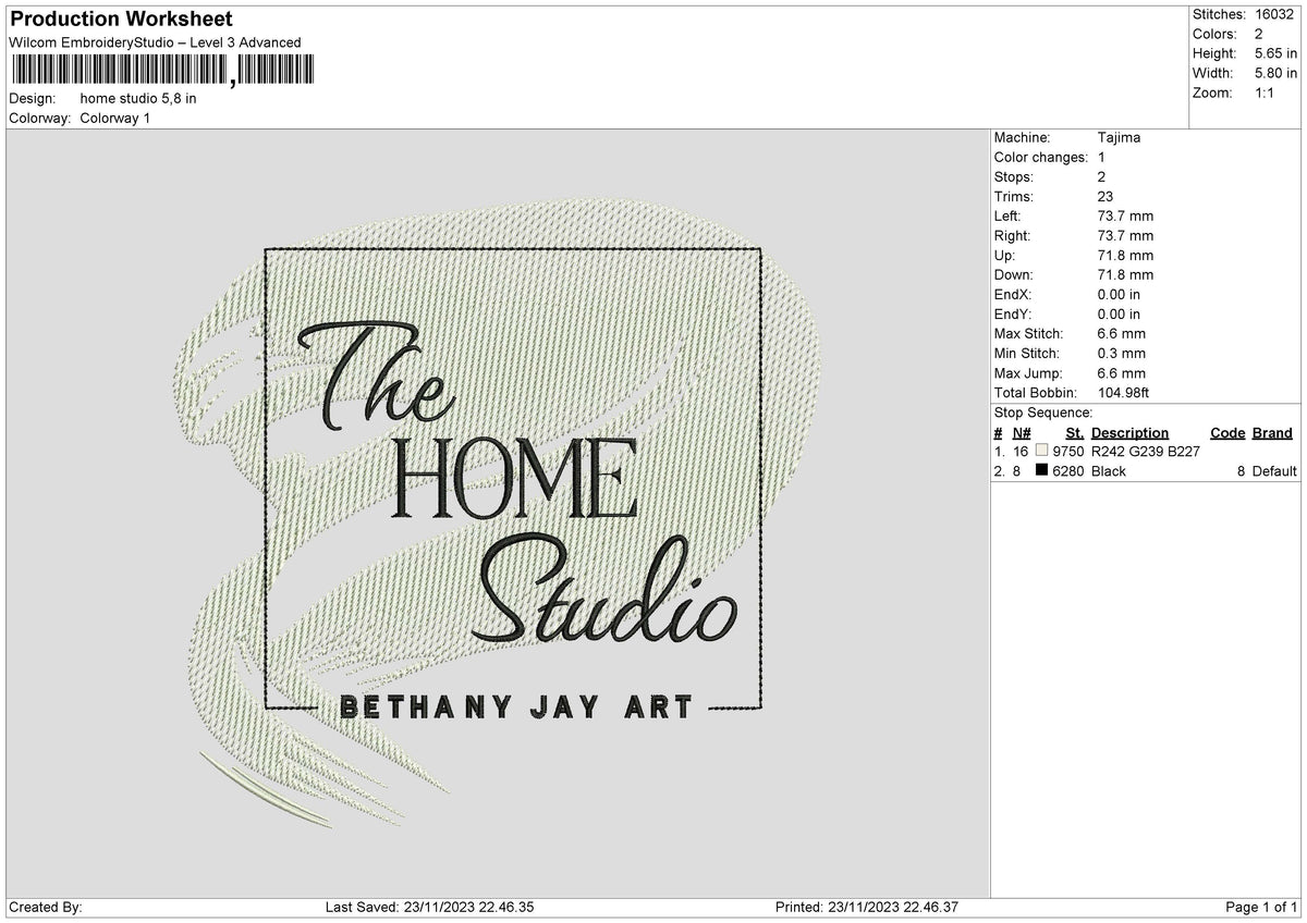 Home Square Embroidery File 6 sizes