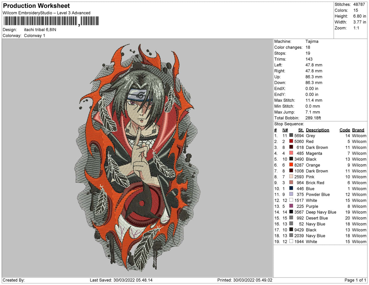 Itachi Tribal Embroidery