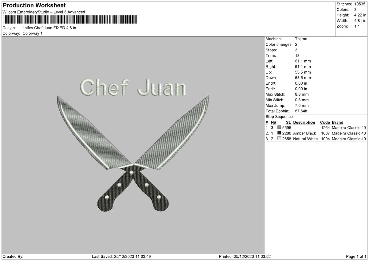 Knifes Cj Embroidery File 6 sizes