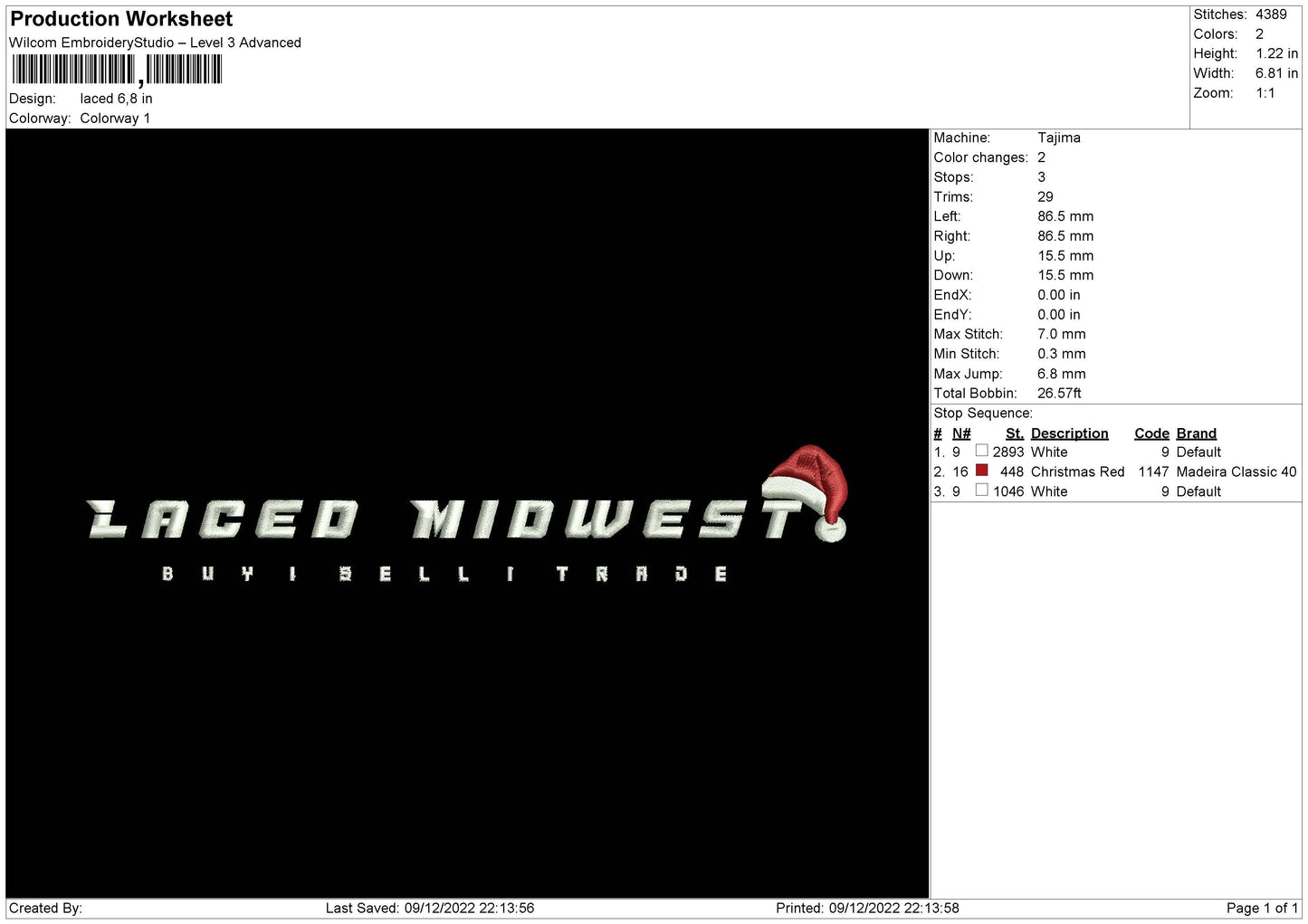 Laced Embroidery File 6 sizes
