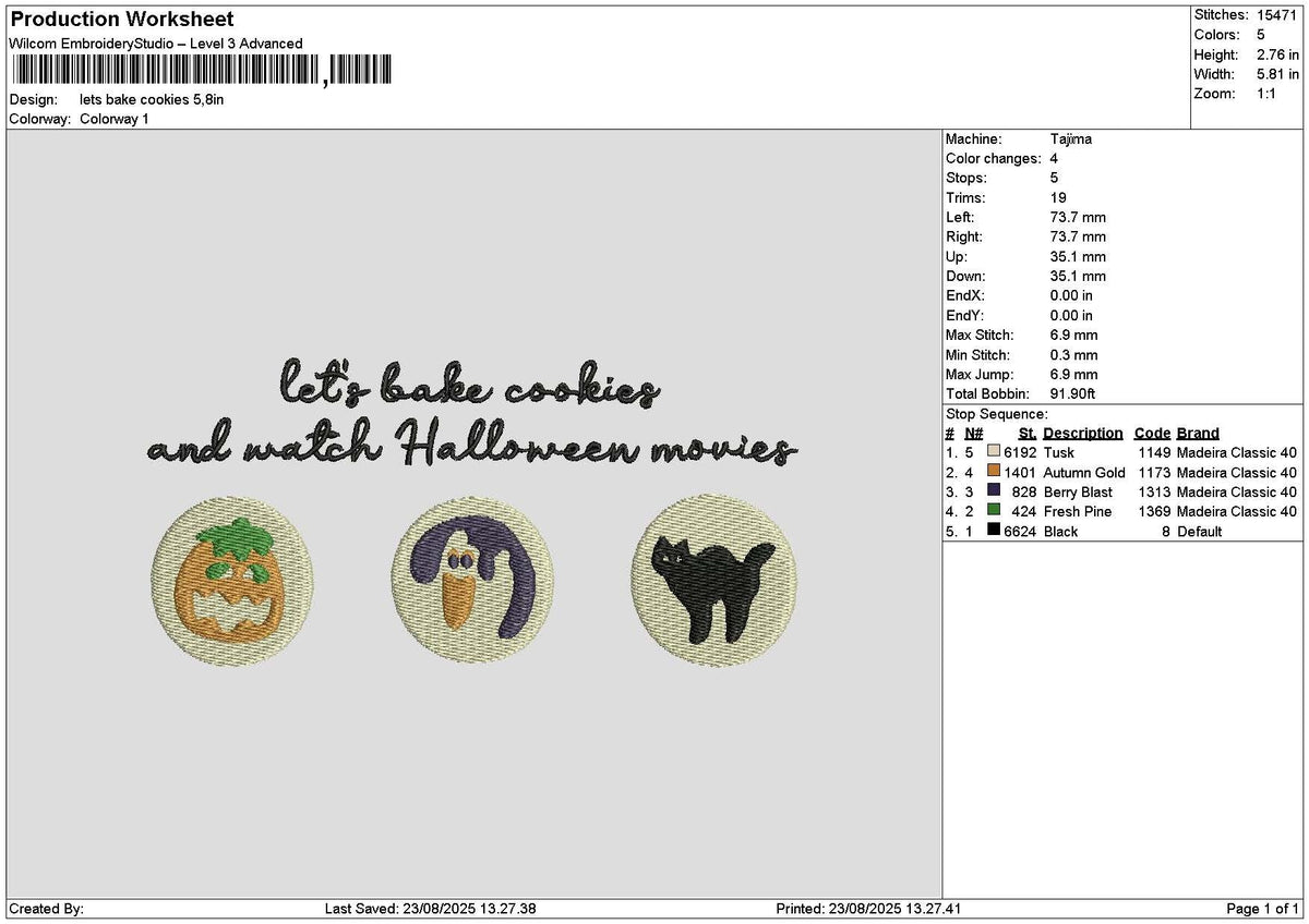 Cookies2308 Embroidery File 6 sizes