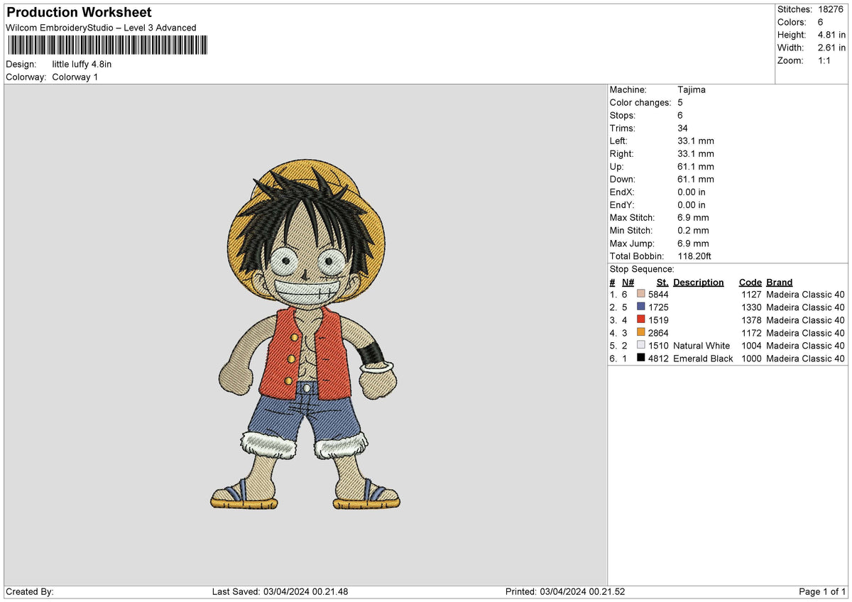 Luffychibi 0204 Embroidery File 6 sizes