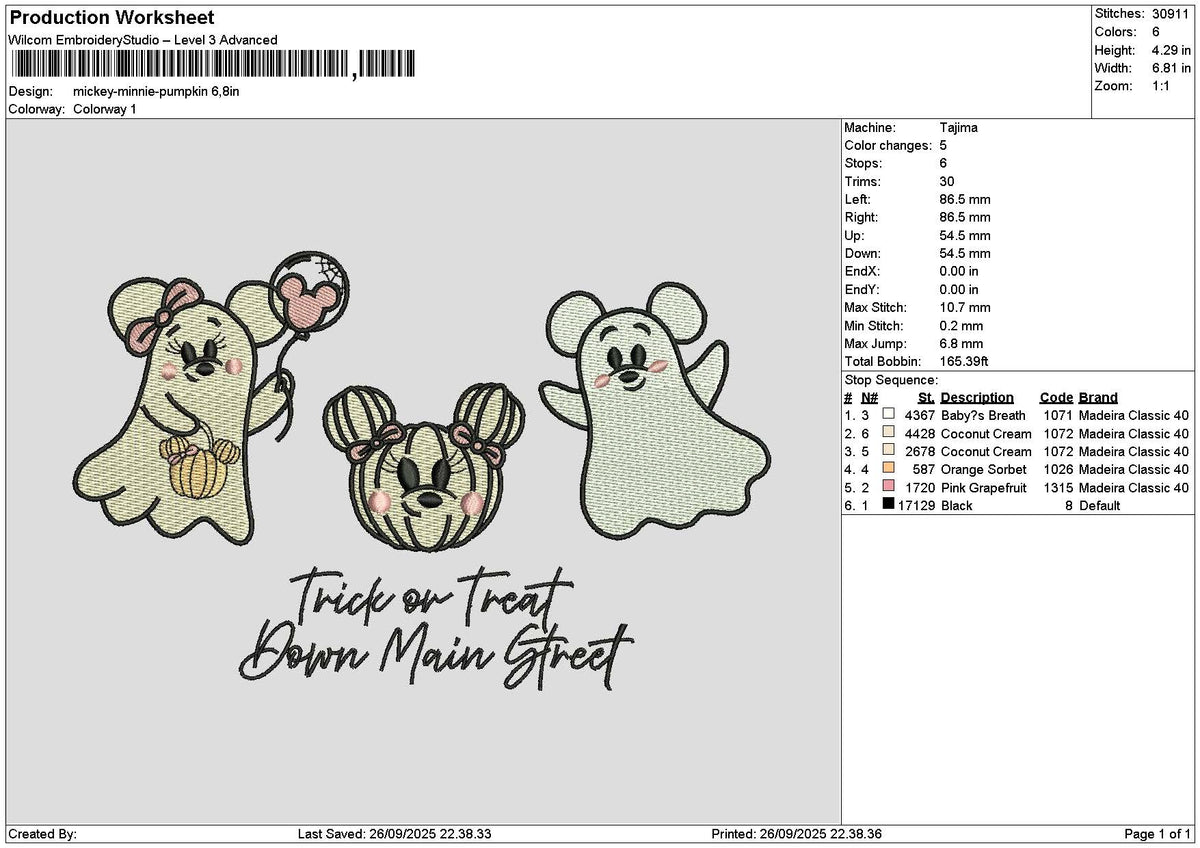 Mickeyghost 2609 Embroidery File 6 sizes