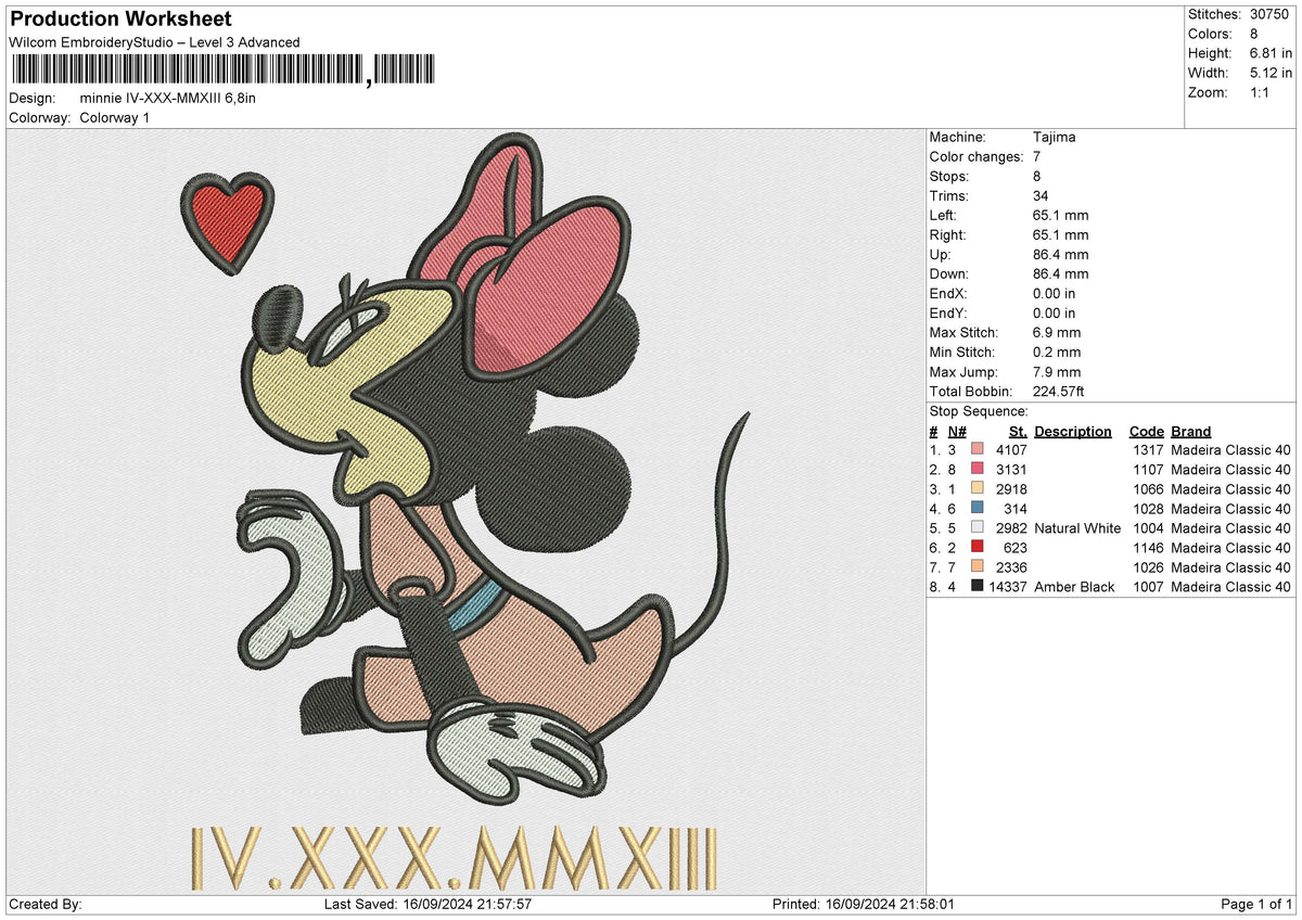 Mickey IV-XXX-MMXIII Embroidery File 6 size