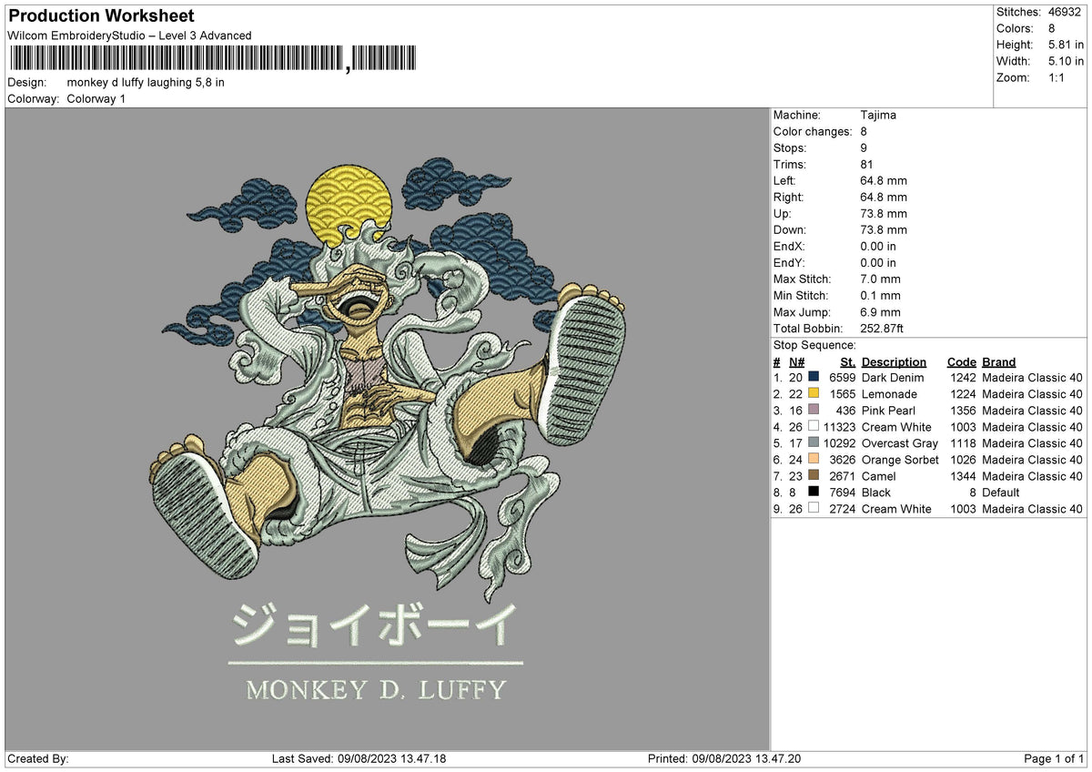 Dluffy Laugh Embroidery File 6 sizes