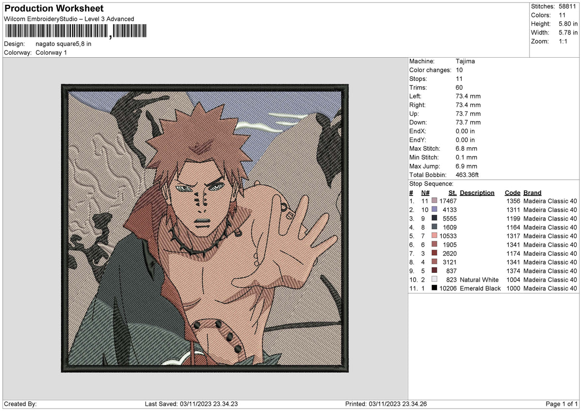 Nagato Square Embroidery File 6 sizes