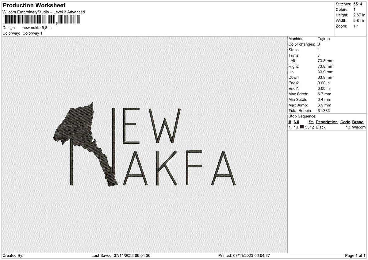 New Nakta Embroidery File 6 size