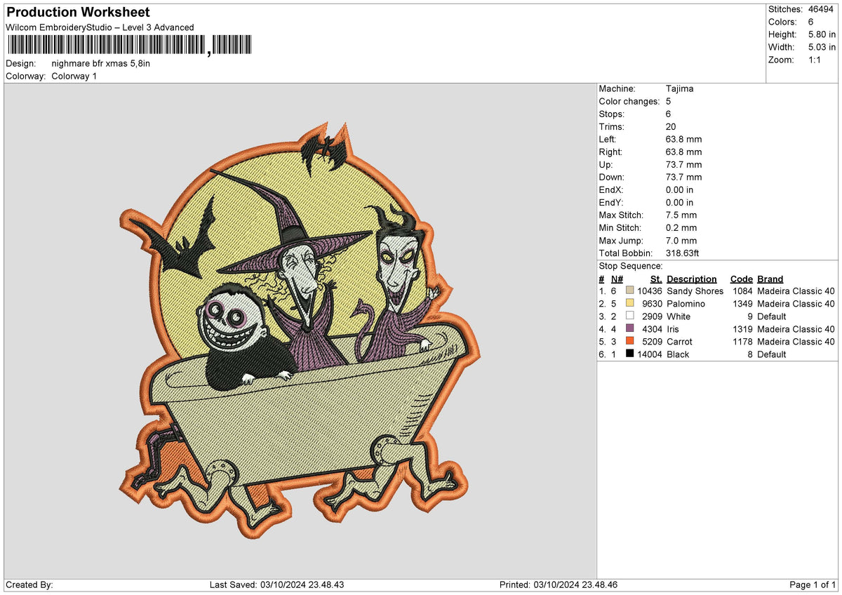 Car Halloween 03 Embroidery File 6 sizes