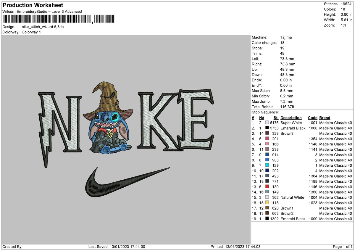 Nike Stitch Wizard Embroidery File 6 sizes