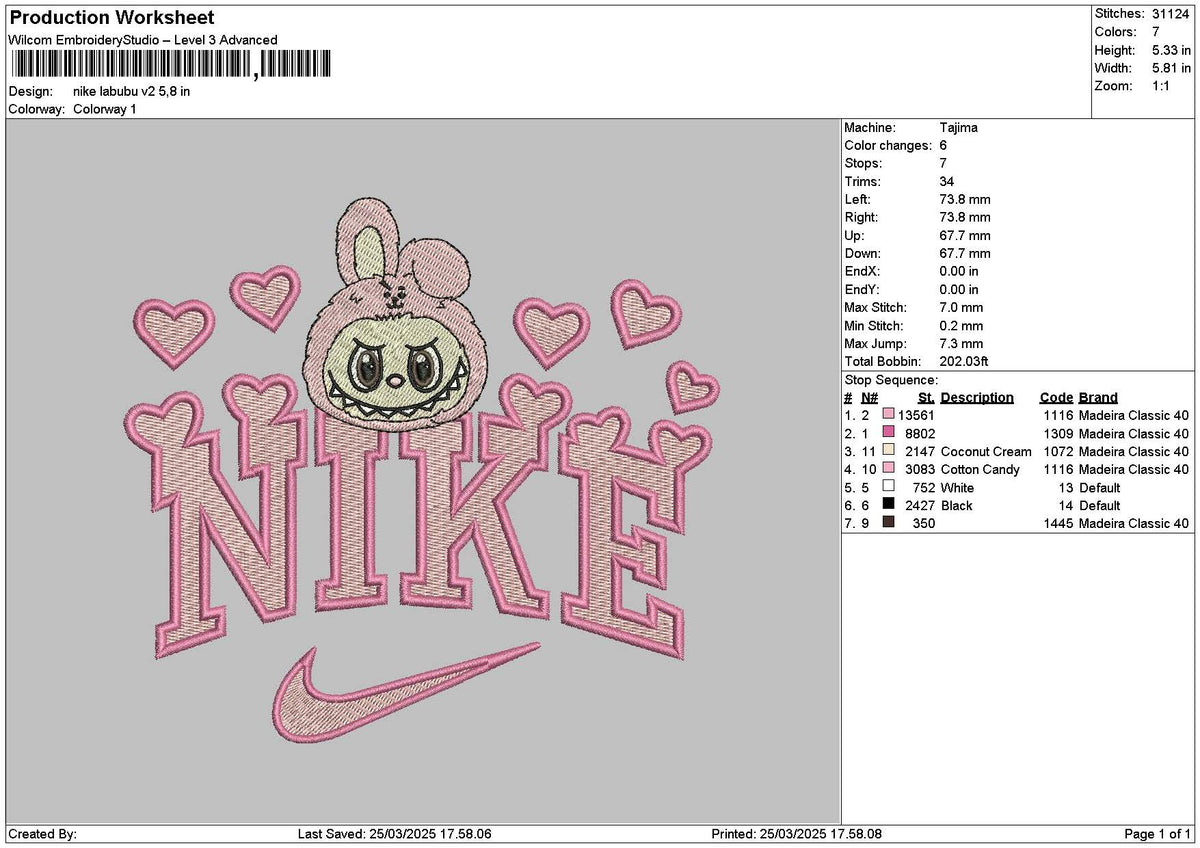 Nike Labu V2 Embroidery File 6 sizes